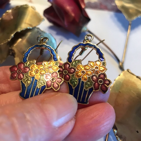 CLOISONNÉ EARRINGS - Picture 3 of 8